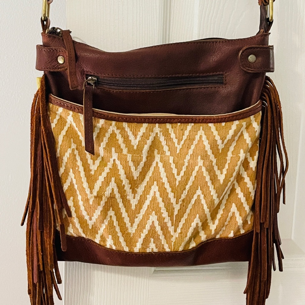 Leather Jolyn Crossbody Adjustable Bag Purse with Fringe